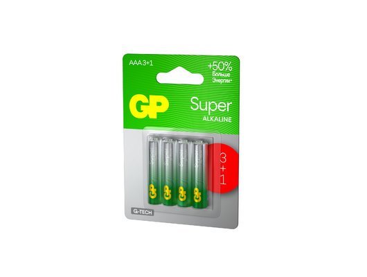 Батарейка GP Super Alkaline 24А ААA 3+1 шт